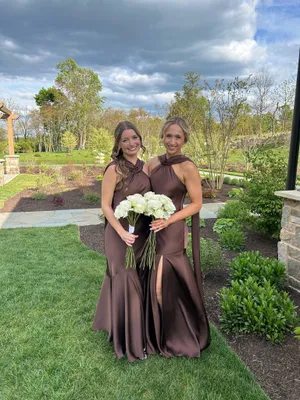 Formal brown dress thumbnail 3
