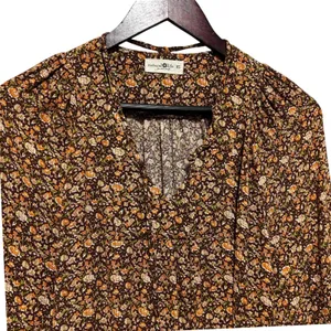 Natural Life Women Cottage Ditsy Floral Top XS Boho Prairie Earthy‎ Romantic thumbnail 3