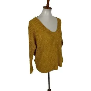 Dreamers Sweater Medium Mustard Knit Cozy Fall Winter Cottagecore thumbnail 4