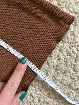 Brown Ribbed Collared Top Size M thumbnail 7