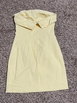 Mable Strapless Yellow Bodycon Summer Dress size M thumbnail 1
