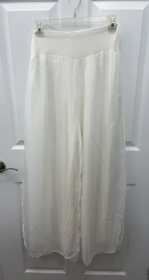 Made In Italy White silk pants size one size fits most thumbnail 1
