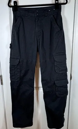 Abercrombie & Fitch Cargo Pants 27 4 Black Utility Y2K Streetwear Stretch thumbnail 1