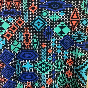 Colorful‎ Geometric Print Women's Top Blue Size L thumbnail 2