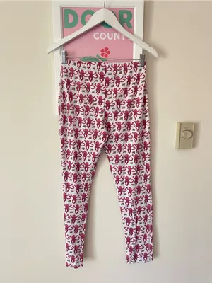 Roller Rabbit Monkey Top & Bottoms Pajamas Set Pink Red 100% Pima Cotton XS thumbnail 9