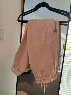 Guess Light Pink Drawstring Jogger Pants thumbnail 4