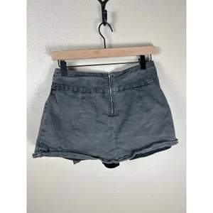 Vintage Y2K Micro Mini Skirt Size Small Skort Black Denim Skater Preppy Grunge thumbnail 10