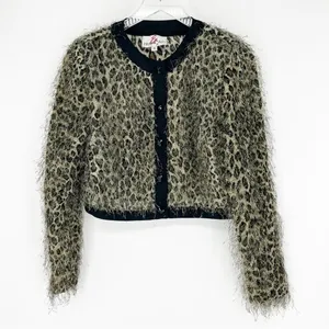 Vintage En Francais by Huey Waltzer Animal Print Eyelash‎ Jacket Size S MobWife thumbnail 2