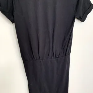 Veronica Beard Pima Cotton Ruched Black Mini Dress Womens Small thumbnail 9