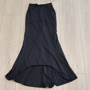 Tiger Mist Black Maxi Skirt With Front Cut thumbnail 1