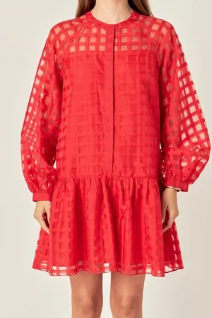 Anthropologie English Factory Organza Long Sleeve Mini Dress, Size M thumbnail 1