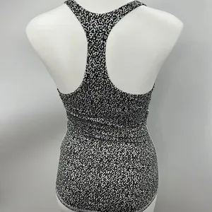 Nike racerback tank with shelf bra black and white thumbnail 4