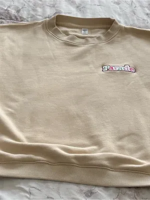 Parade Beige Embroidered Crewneck 100% cotton Sweatshirt, size M loungewear thumbnail 9