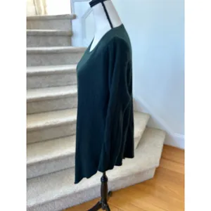 Joie Cashmere Oversize Asymmetric Hem Dark Forest Green Sweater thumbnail 3
