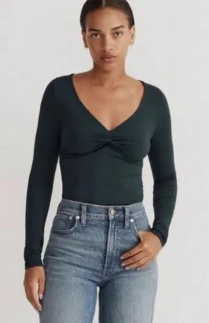 Altar'd State Ribbed Front Knot Long Sleeve Top  thumbnail 2