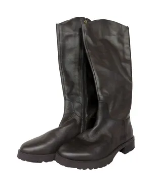 New NORDSTROM Nooliver-lea Leather dark brown boots sz5.5 tall riding equestrian thumbnail 1