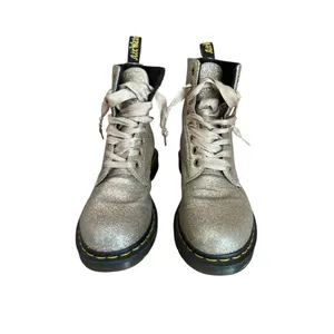 Dr Martens 1460 Pascal Glitter Boots Palegold Womens Size 7 thumbnail 3