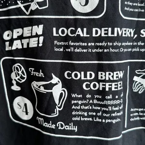 Foxtrot Co. Black and White Menu Graphic T-Shirt, Size Medium thumbnail 13