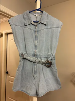 Boutique Denim Romper thumbnail 1