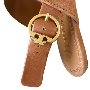 Tory Burch Selby Block Heel Sandals Ambra‎ Suede 75mm Size 8 thumbnail 12