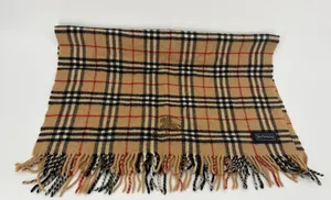 Authentic‎ Vintage Burberrys Nova Check Wool Scarf Camel Plaid Luxury Fringe thumbnail 1