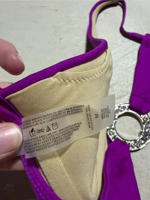 Victoria’s secret swim Purple Triangle Halter Bikini Top with Center Ring medium thumbnail 6
