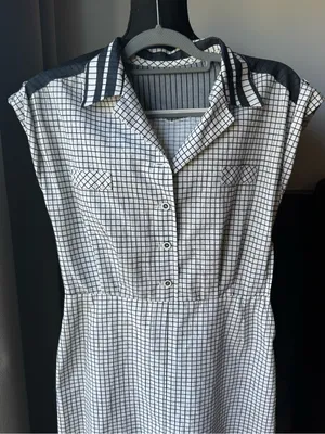 Handmade Classic Black & White Check Collared Day Dress thumbnail 3