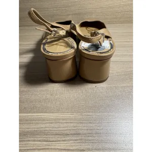 Sam Edelman Terra patent leather square-toe slingback block heel Tan Size 7 thumbnail 5