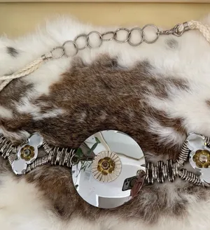 Statement Silver and Gold Floral Medallion Belt thumbnail 1