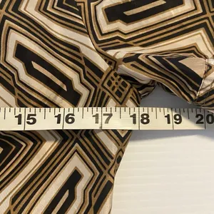 Geometric Print‎ Dress Short Sleeve V Neck Brown Black White Mini Retro Preppy thumbnail 7