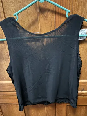 Black sequins sleeveless top thumbnail 4