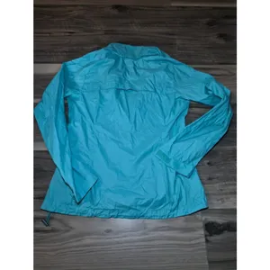 Lightweight Women's Aqua Windbreaker Jacket Small Blue thumbnail 2