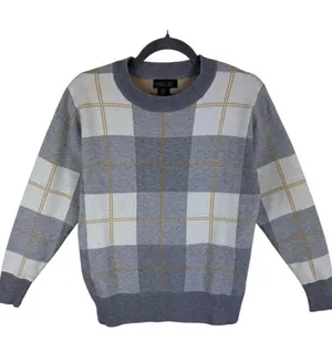Rachel Zoe Plaid‎ Long Sleeve Thick Knit Round Neck Pullover Sweater Size XS thumbnail 1