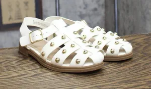 Universal Thread Winnie Studded Fisherman Sandals 92562772 White / Gold 6M thumbnail 1