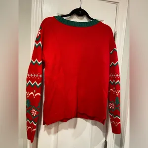 Holiday Time Size S Merry Christmas Embellished Sequin Crew Neck Ugly Sweater thumbnail 6