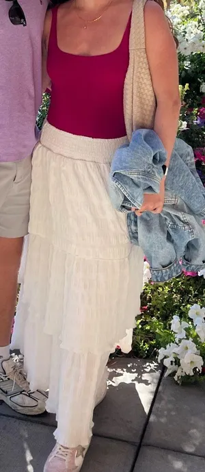 Revolve Urban threads white ruffle skirt thumbnail 1