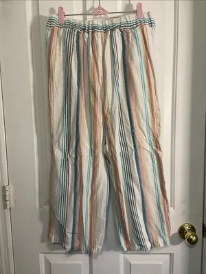 Per Se Pastel Multistripe Drawstring Lounge Pants thumbnail 3