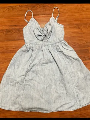 Old Navy Fit & Flare Knotted Jean mini Dress, size XS thumbnail 4