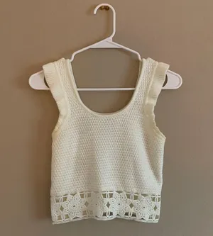 Steve Madden Madden NYC White Crochet Floral Top thumbnail 1
