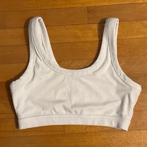Alo Size Large Yoga Wellness Ribbed Bra White thumbnail 3