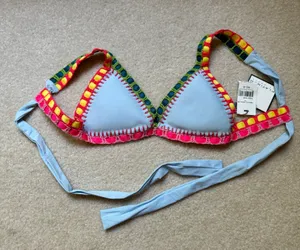 Platinum Crochet Bikini Top thumbnail 1