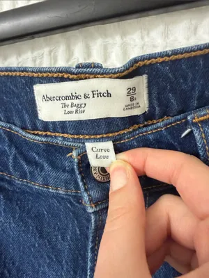 Abercrombie & Fitch Jeans The Baggy Low Rise Curve Love Raw Hem 29/8 thumbnail 4