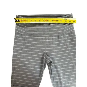 Athleta Stripe Salutation Leggings In Powervita Gray White Womens Medium thumbnail 10