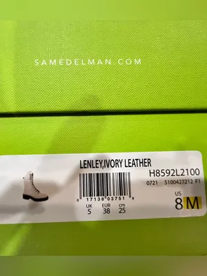 Sam Edelman Lenley Ivory Leather Gold Chain Combat Boots Size 8 NIB thumbnail 5