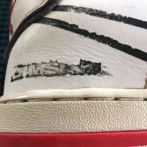 Nike Air Force 1 React White Black Red Sneakers CD6960-100 Sz 6Y D/MS/X Leather thumbnail 11