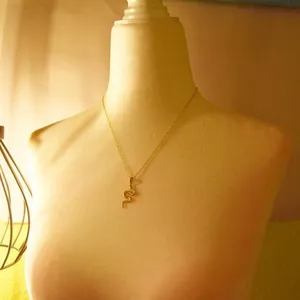 Minimal Gold Snake Necklace thumbnail 5