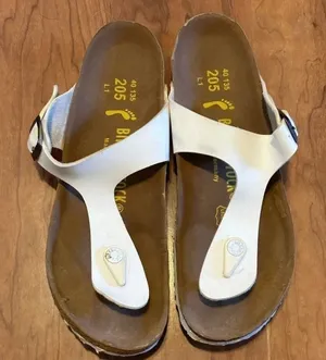 Birkenstock Gizeh Birko-Flor Unisex Size EU 40 US L9 M7 White Slip‎ On Sandals thumbnail 1