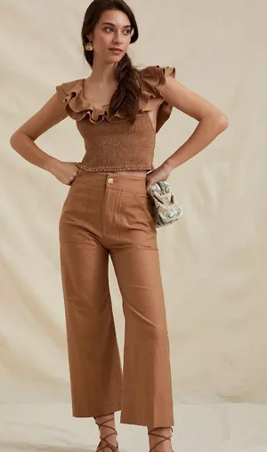 Anthropologie Maeve Colette Wide-Leg Cropped Pants thumbnail 1