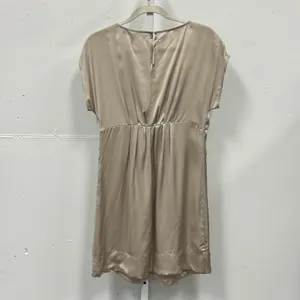 BCBGMAXAZRIA Silk Mini Dress Pebble Beige‎ Sequin Embroidered Champagne Party XS thumbnail 2
