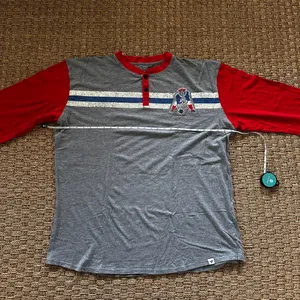 Fanatics Men’s 2XLT New England Patriots retro long sleeve Henley thumbnail 5